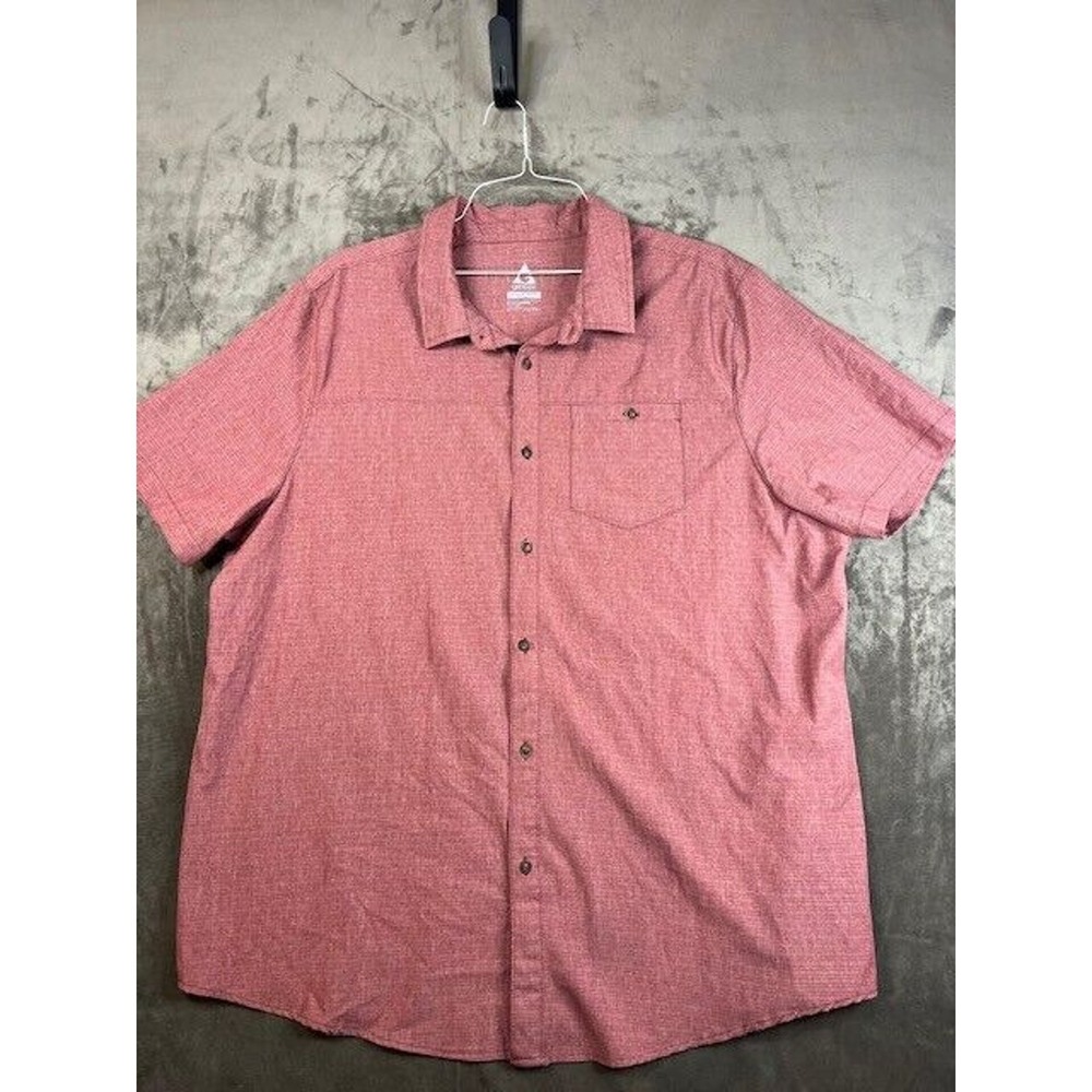 Gerry Button Up Shirt Mens XXL 2XL Short Sleeve Red Front Pocket Hiking